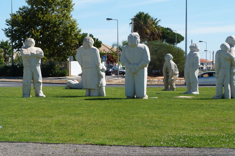 Faro Airport Statues Graphic